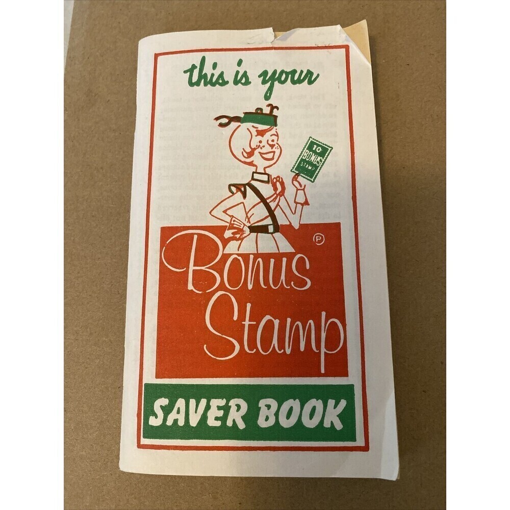 Vintage Bonus Stamp Saver Booklet with some stamped pages RARE